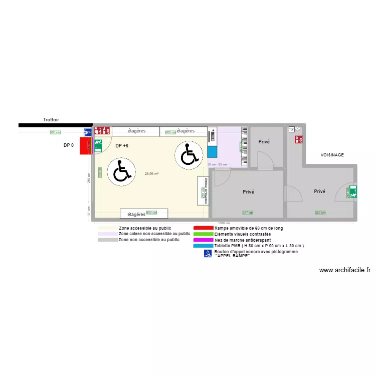 EPICERIE MASSIS APRES TRAVAUX. Plan de 