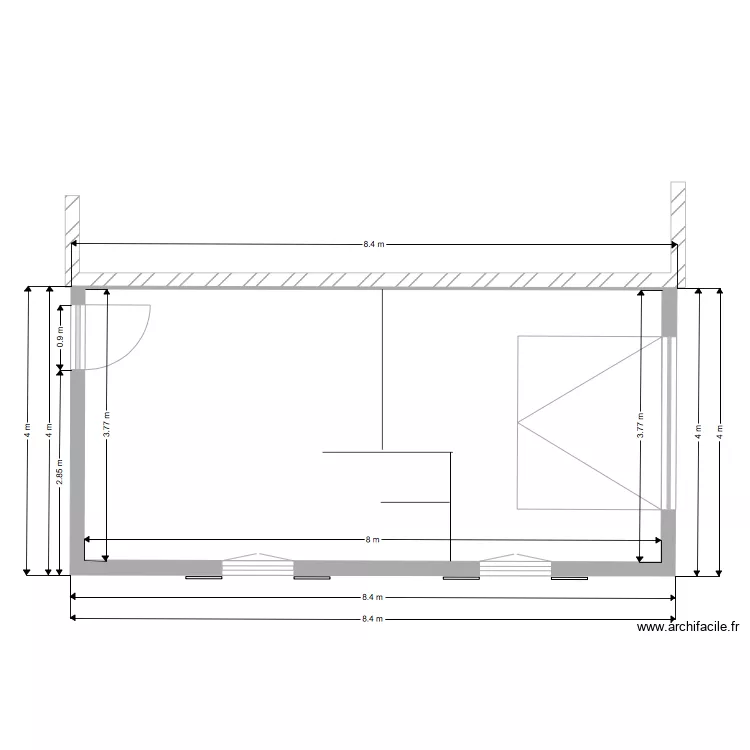 Int&eacute;rieur Garage  en extention P1. Plan de 
