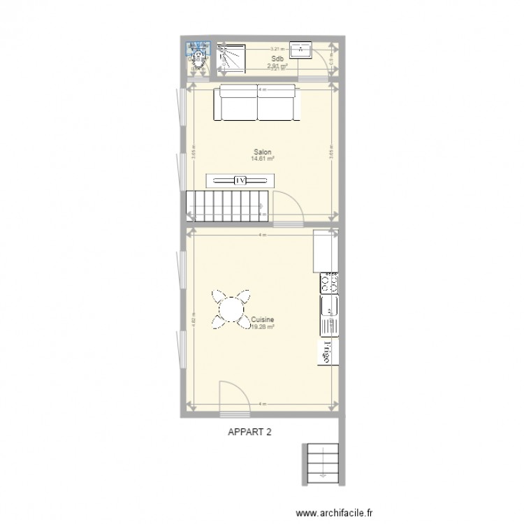 Appartement 2 duplex rez. Plan de 0 pièce et 0 m2