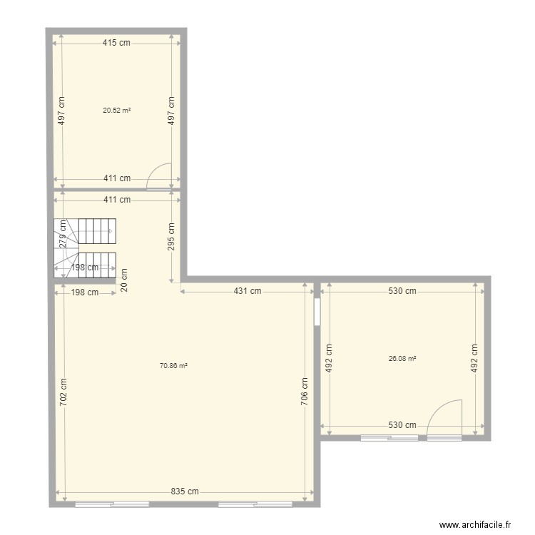 RDJ Jacqueline cotes à vérifier murs de 20. Plan de 0 pièce et 0 m2