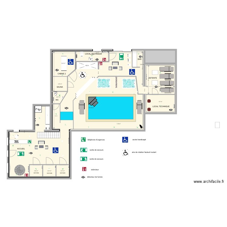 Spa BO AVEC TRAVAUX ACCES ET URGENCES. Plan de 0 pièce et 0 m2