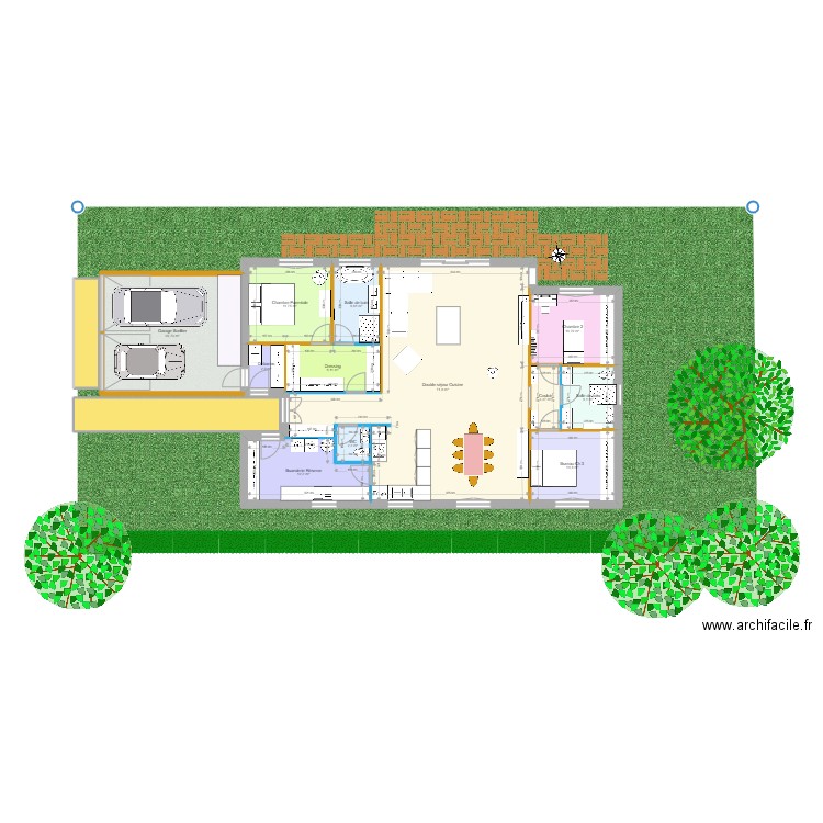 ManoirGossetC&FPlanMasseV1. Plan de 14 pièces et 194 m2