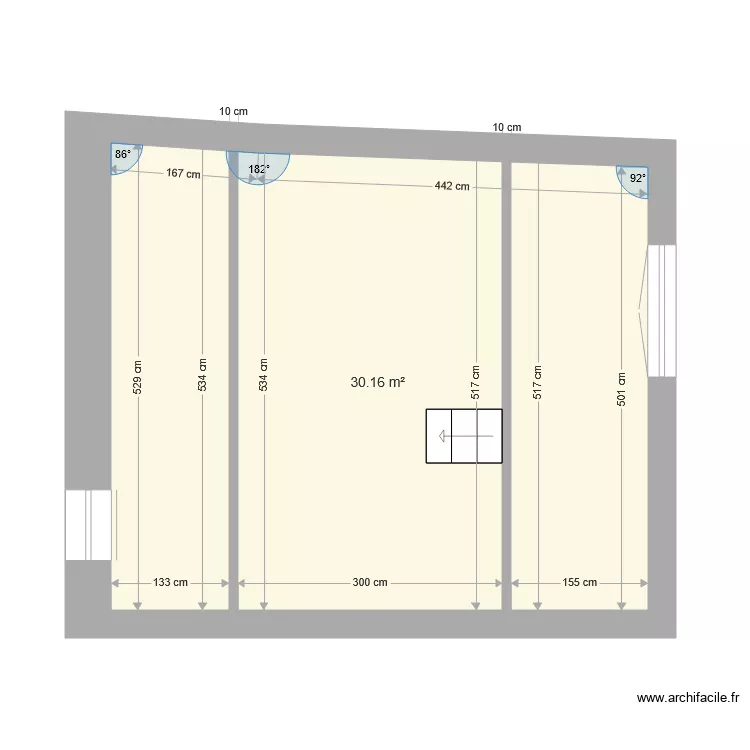 Projet 211 urba schaerbeek 5&egrave;me &eacute;tage. Plan de 