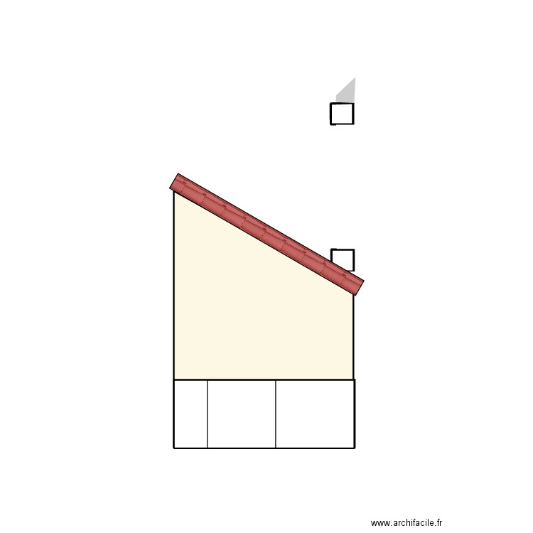 soupente_facade. Plan de 1 pièce et 0 m2