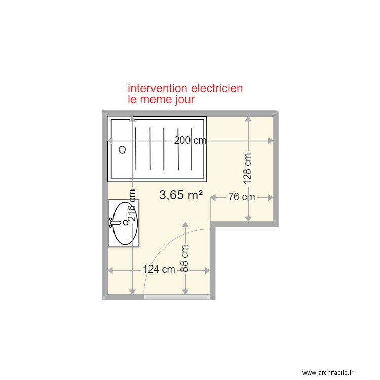 MASCLEF MARYSE. Plan de 1 pièce et 4 m2