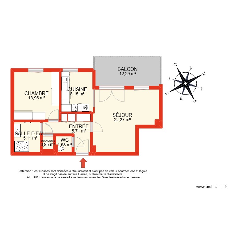 BI 10181. Plan de 14 pièces et 71 m2