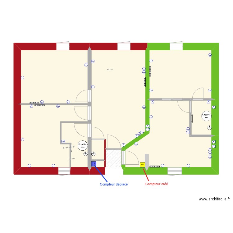 43 République R+3 plan compteurs futur. Plan de 0 pièce et 0 m2