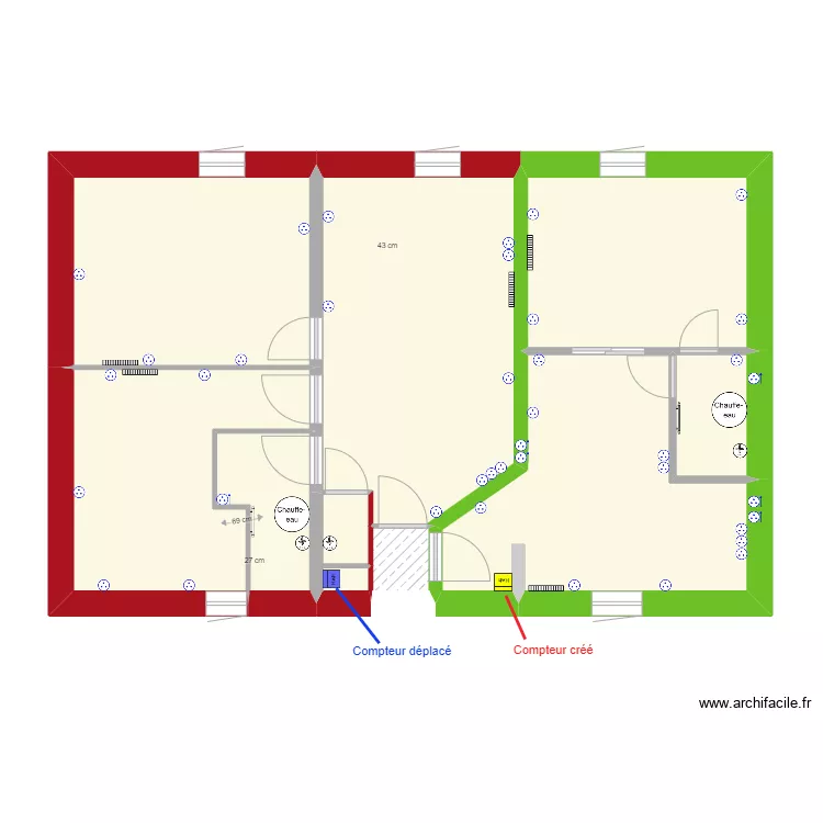 43 R&eacute;publique R+3 plan compteurs futur. Plan de 