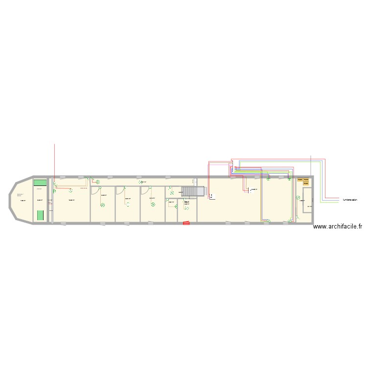 CALE ELECTRICITE lumiere va et vien salon. Plan de 0 pièce et 0 m2