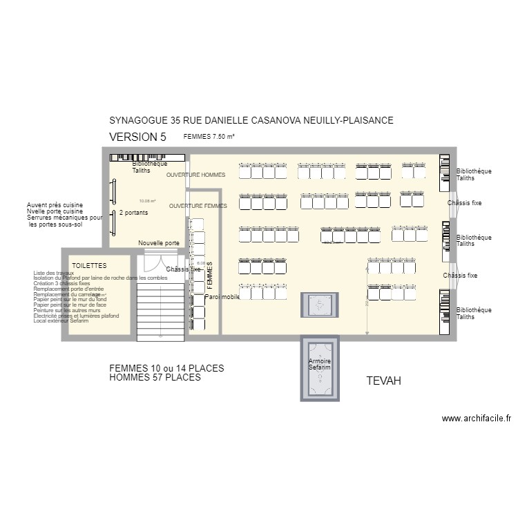 SYNAGOGUE VERSION 5. Plan de 0 pièce et 0 m2