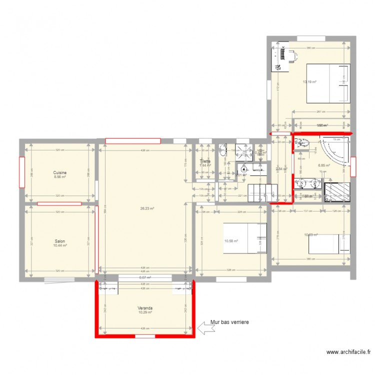 Rdc final avec veranda option 4. Plan de 0 pièce et 0 m2