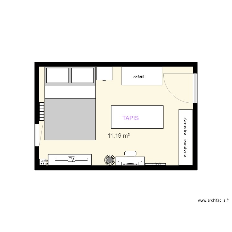 plan chambre. Plan de 0 pièce et 0 m2