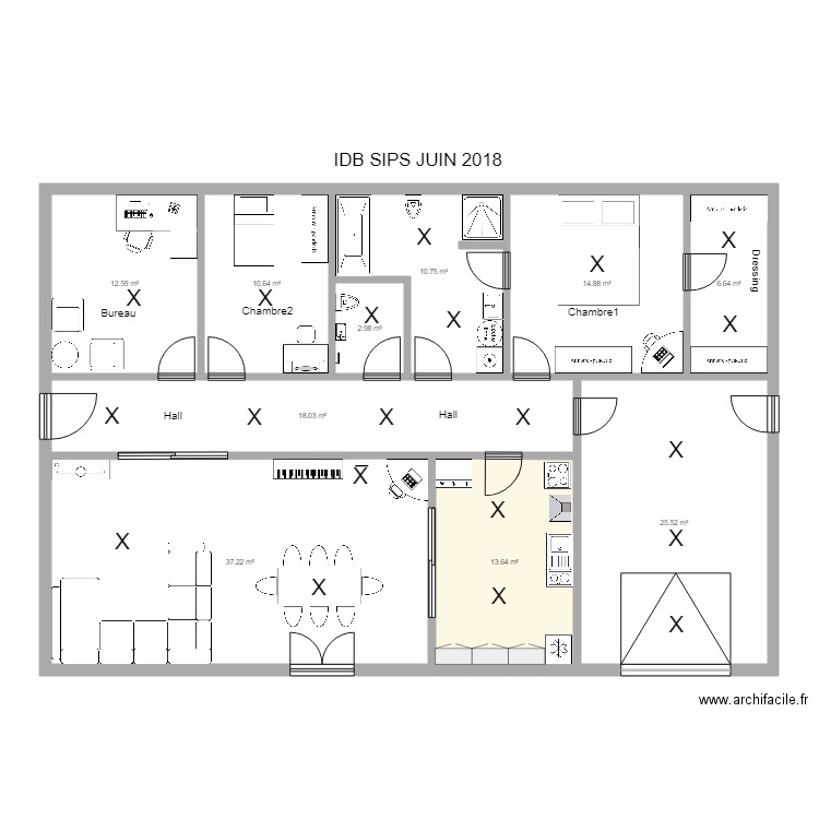 4Q home plein pied SIPS JUIN 2018. Plan de 0 pièce et 0 m2