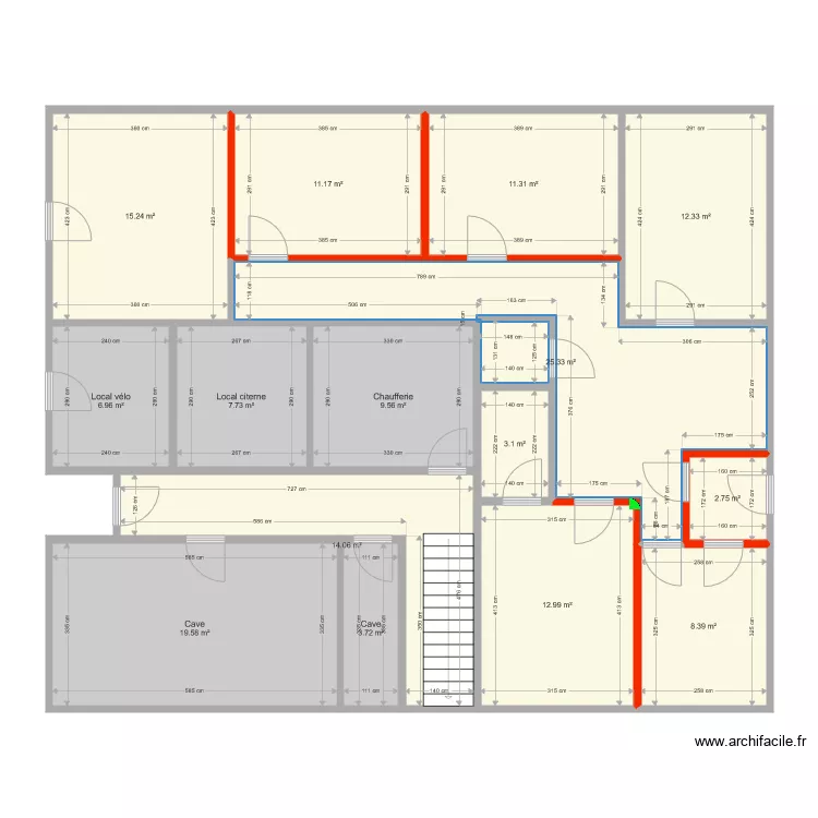 Rez original. Plan de 