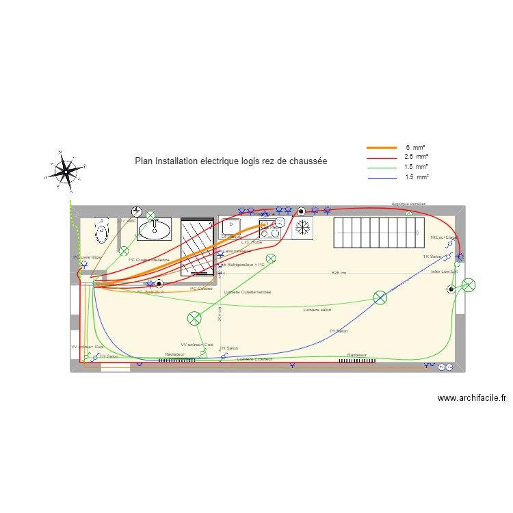 Logis-Elec. Plan de 8 pièces et 70 m2