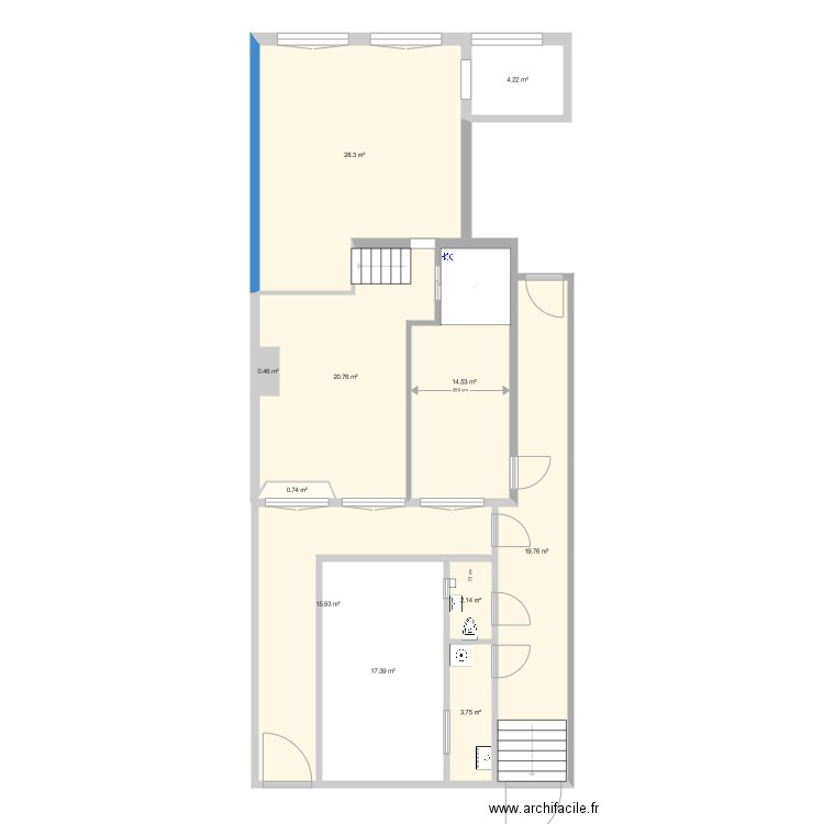 nh93 6 met gang new bed boven. Plan de 0 pièce et 0 m2