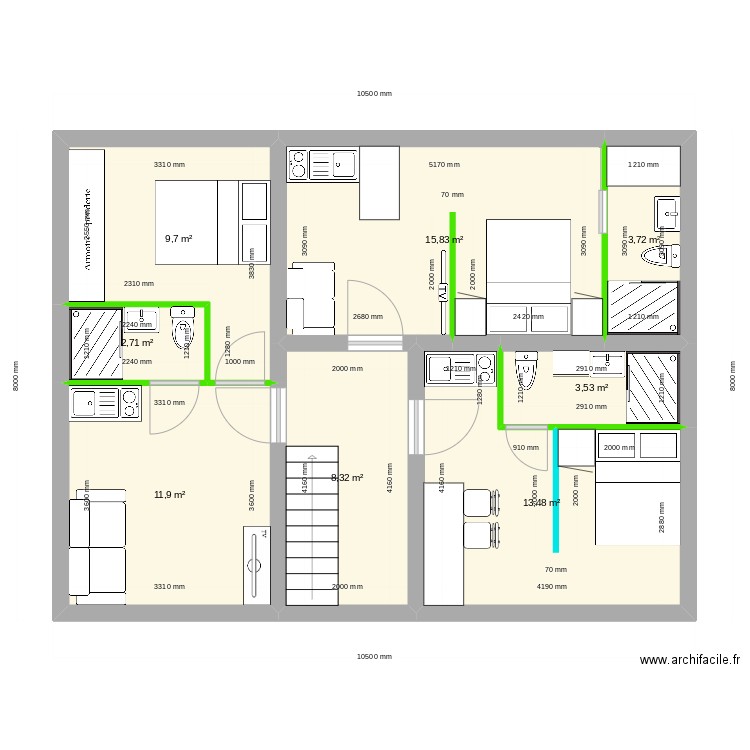 Projet. Plan de 0 pièce et 0 m2