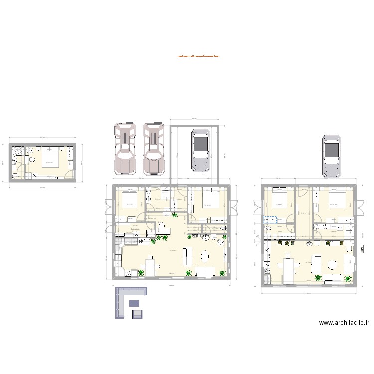 maison petite. Plan de 15 pièces et 181 m2