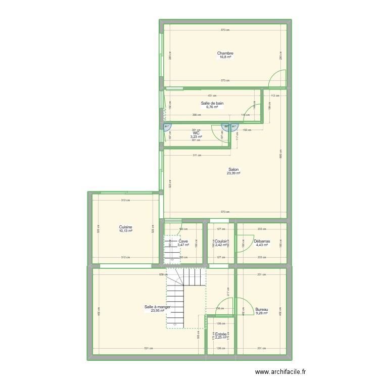 projet. Plan de 11 pièces et 106 m2