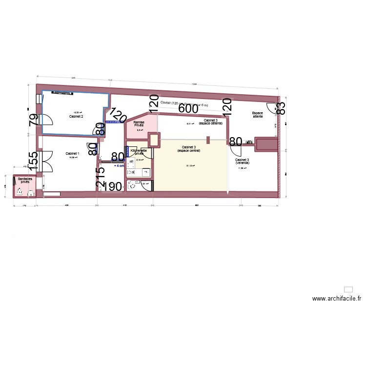 220320. Plan de 13 pièces et 122 m2