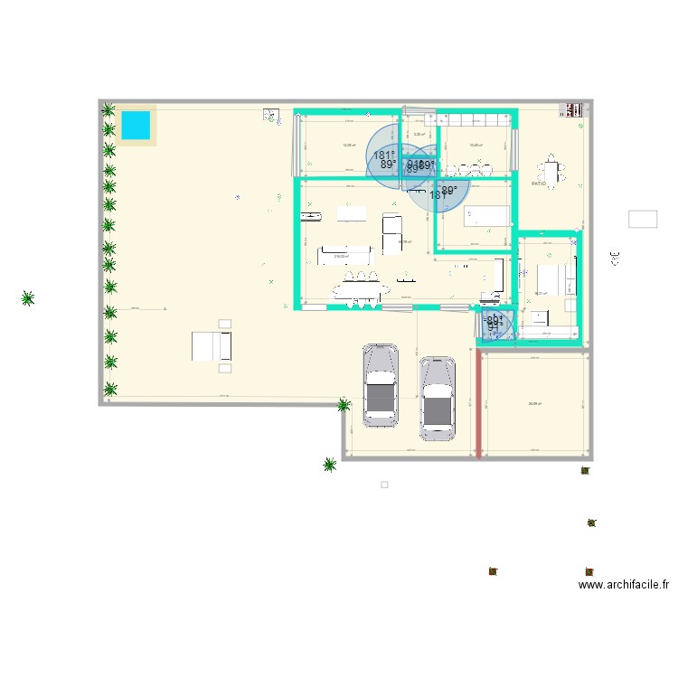 forma cuadrada. Plan de 0 pièce et 0 m2