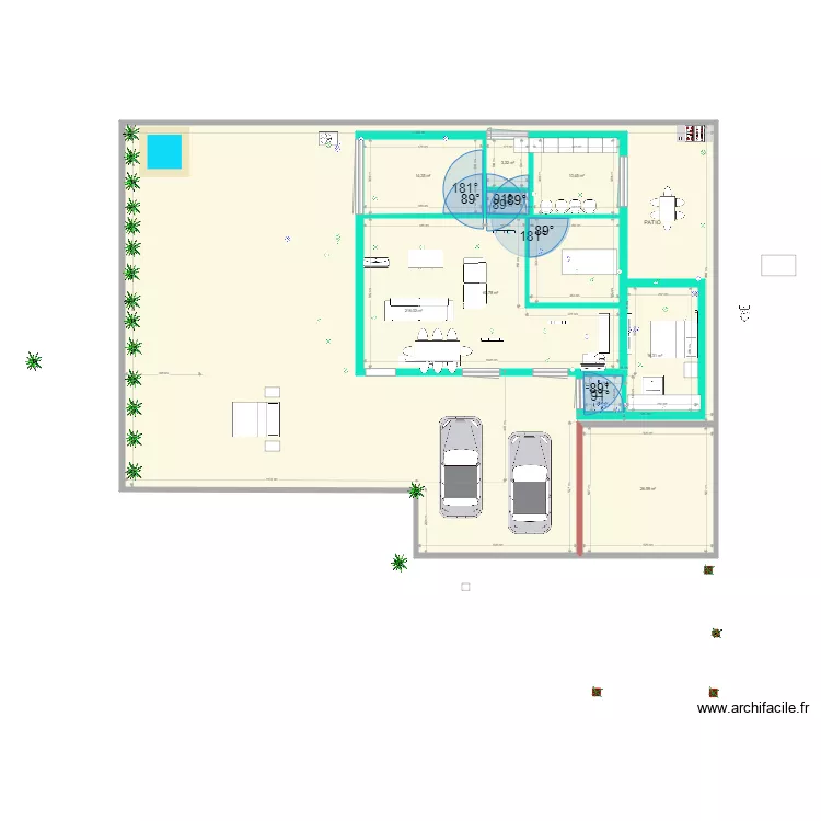 forma cuadrada. Plan de 