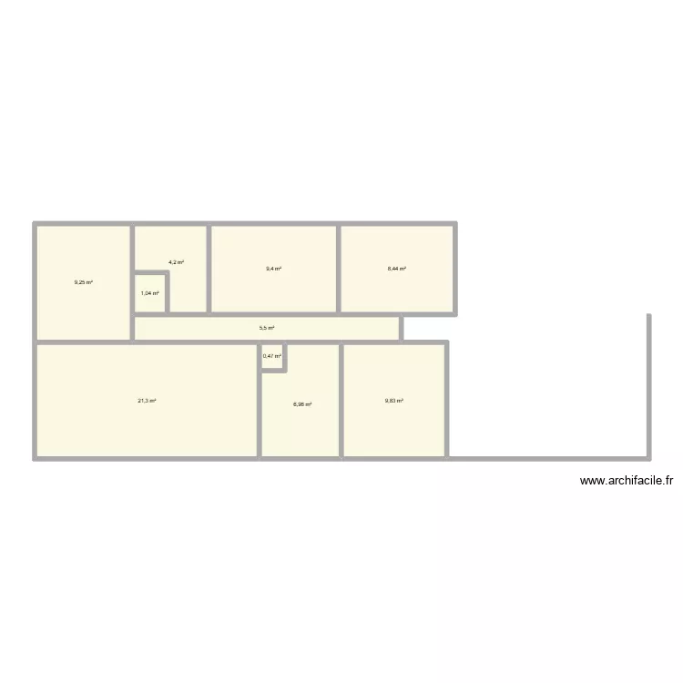 En cours Cazeneuve. Plan de 10  et 76 m²