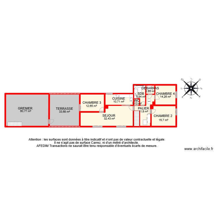 BI 9188 ETAGE . Plan de 15 pièces et 196 m2