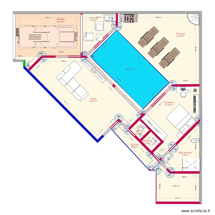 plage piscinev. Plan de 0 pièce et 0 m2
