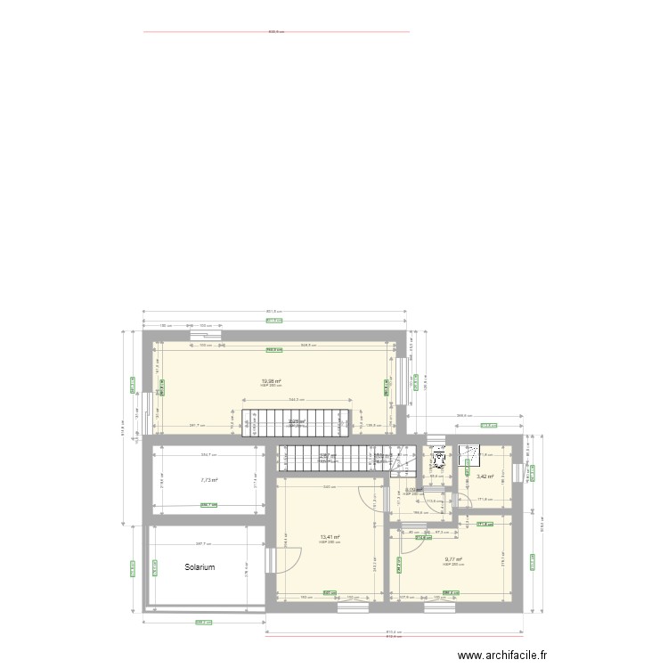 étage version 20m avec solarium1 100. Plan de 10 pièces et 64 m2