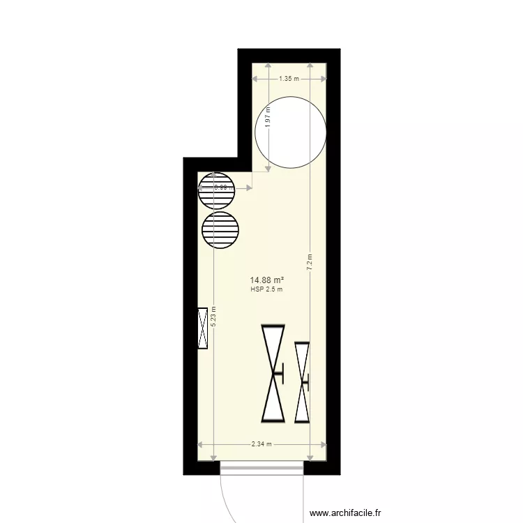 Plan local technique toboggans Camping Ma&iuml;ana. Plan de 