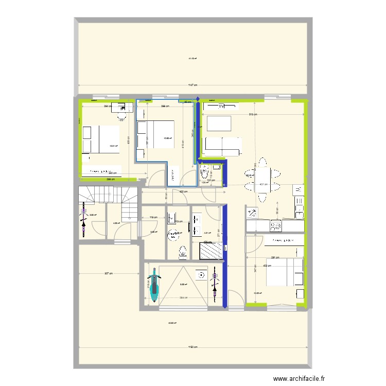 fusain rdc cote garage corrigée 1bis. Plan de 0 pièce et 0 m2