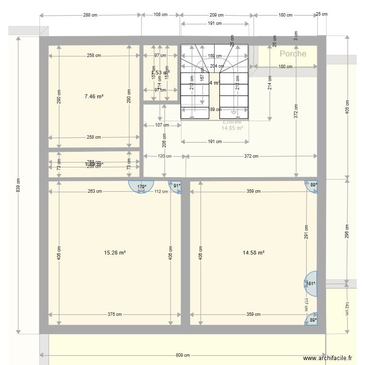 Projet maison 1863 v2. Plan de 0 pièce et 0 m2