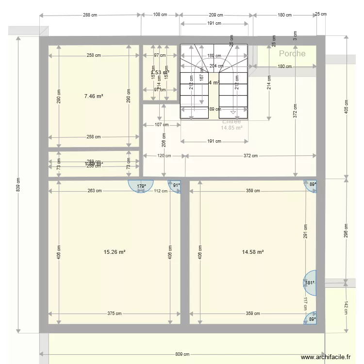Projet maison 1863 v2. Plan de 
