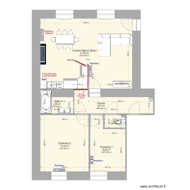 CAURNANT Projet bis. Plan de 0 pièce et 0 m2