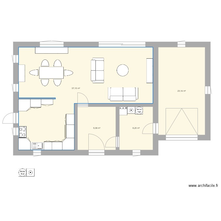 Maison 10x10. Plan de 0 pièce et 0 m2