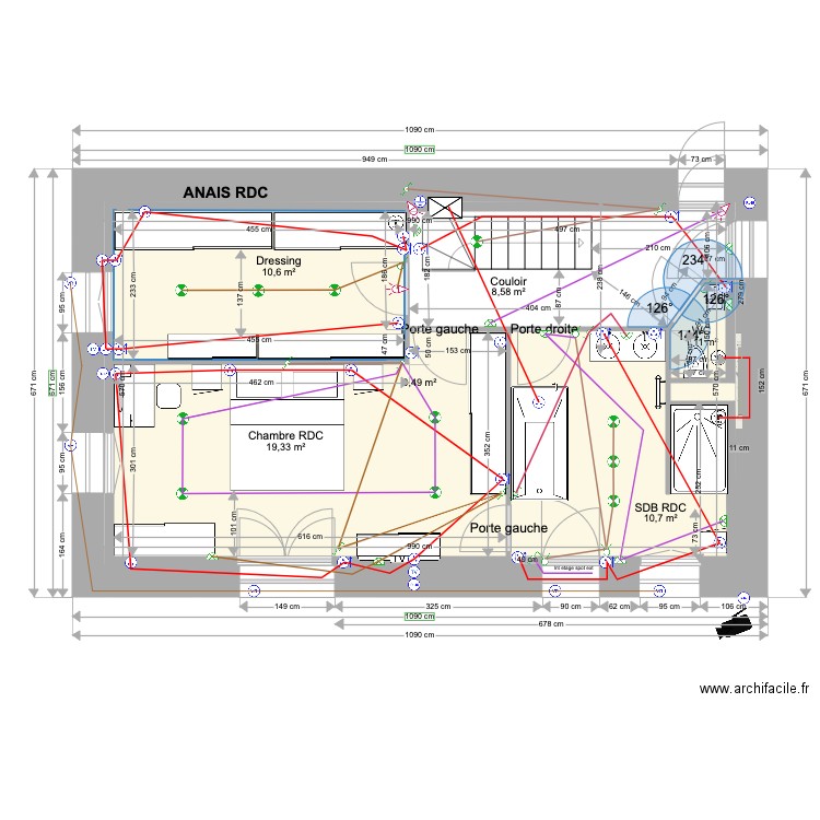 ANAIS BAT1 RDC ELEC 18 01 2023. Plan de 6 pièces et 107 m2