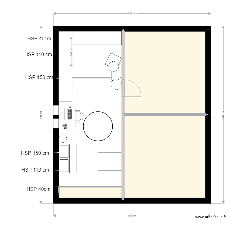 Exercice 2 version 3. Plan de 7 pièces et 54 m2