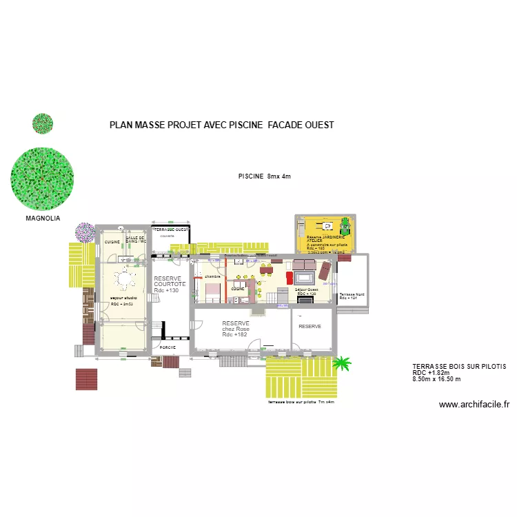 plan masse RDC d&eacute;claration de travaux. Plan de 