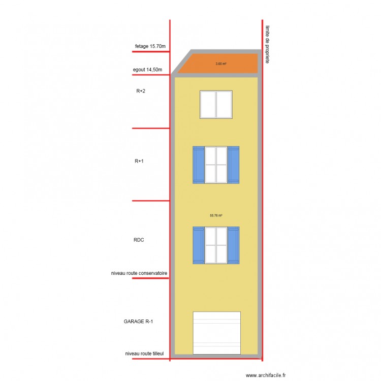 facade tieulle. Plan de 0 pièce et 0 m2