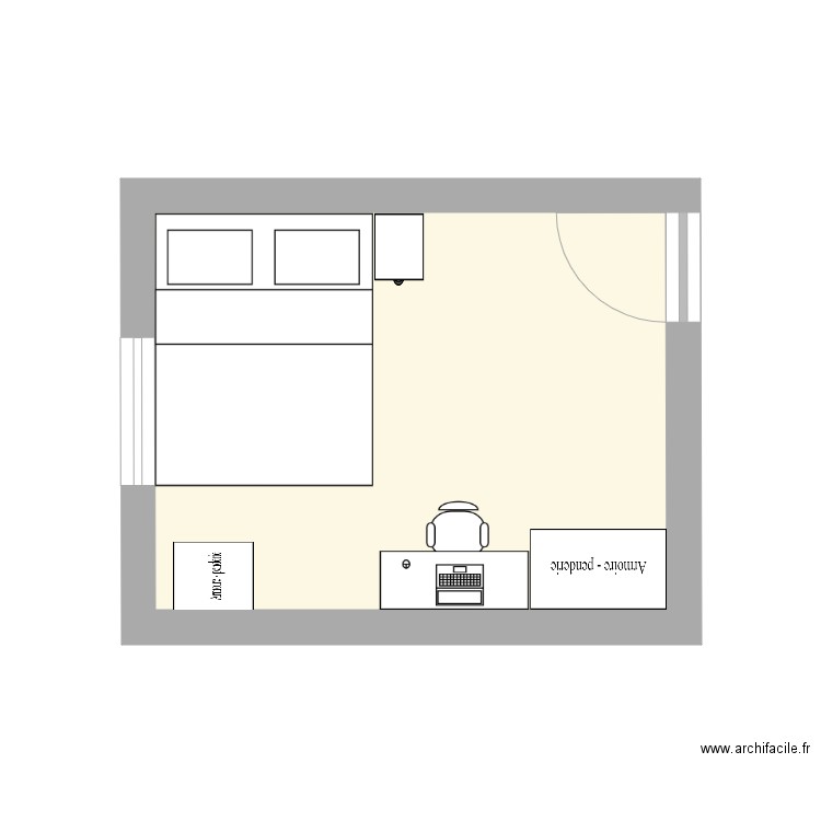 Chambre après. Plan de 0 pièce et 0 m2