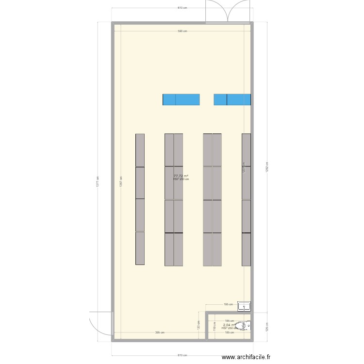 Marsac. Plan de 2 pièces et 80 m2