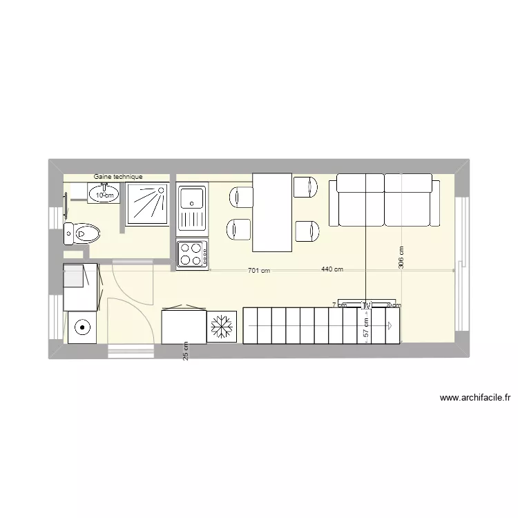 La LISCIA 3 avec sdb. Plan de 