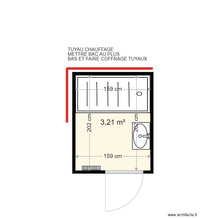 OMER PATRICK . Plan de 1 pièce et 3 m2