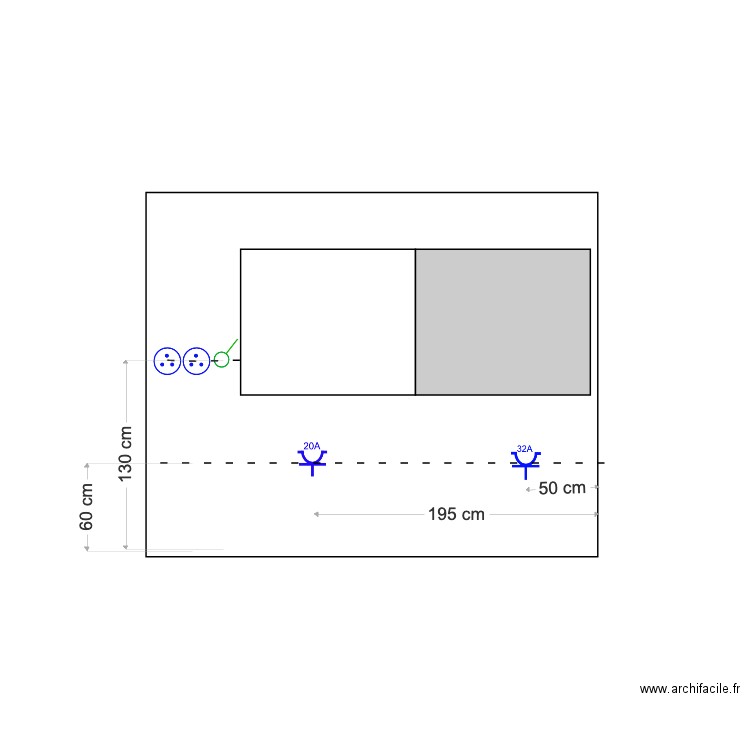 Cuisine implémentation mur ouest. Plan de 0 pièce et 0 m2