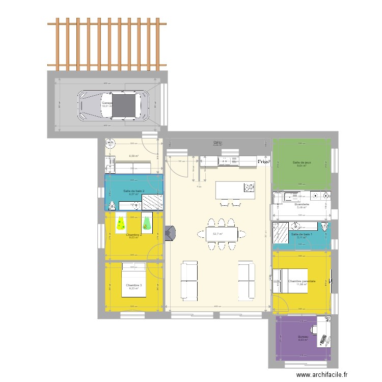 Plan maison Guillaume8Alicia avec salle de jeux. Plan de 0 pièce et 0 m2