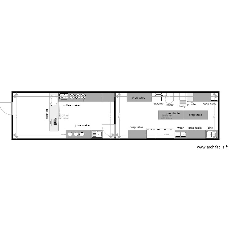 hamdan al khod. Plan de 2 pièces et 61 m2