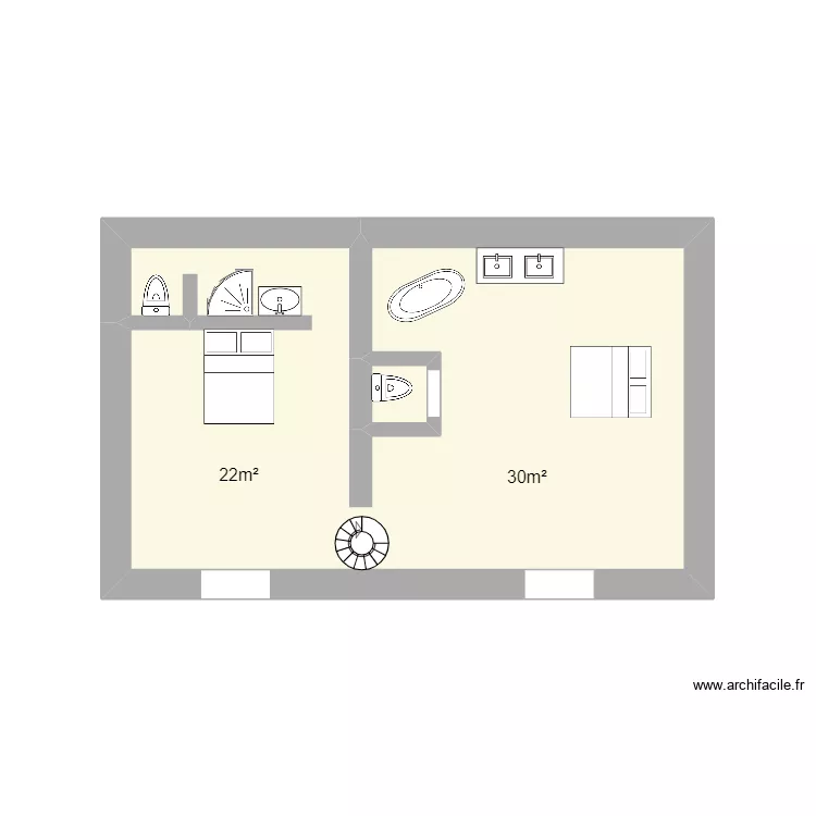 Etage TRELOU SUR MARNE METEYER. Plan de 