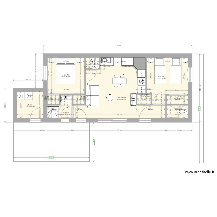 plan maison 3 ch. Plan de 0 pièce et 0 m2