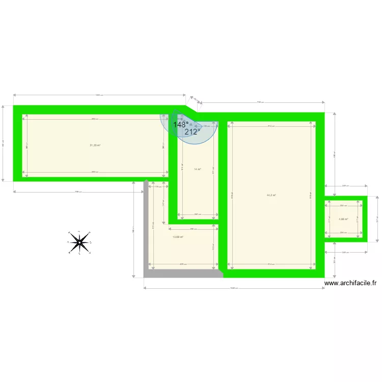 PC3 Plan surface rez de chauss&eacute;e. Plan de 